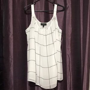 Sheer white grid blouse